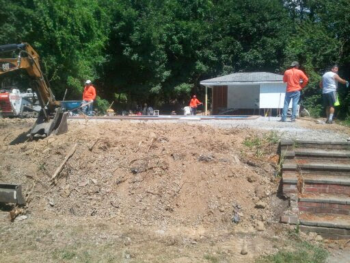 Planning of new patio around swimming pool wappingers falls ny